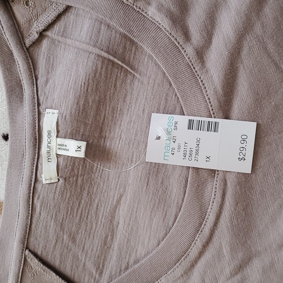 Lavender Baseball Tee size 1X - Picture 3 of 3